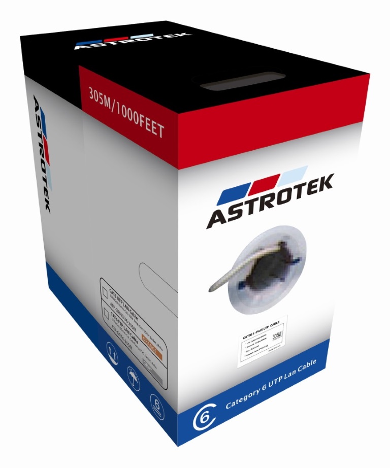 Astrotek CAT6 UTP Cable 305m Roll – Orange Full 0.55mm Copper Solid Wire Ethernet LAN Network 23AWG 0.55cu Solid 2x4p LSZH Jacket